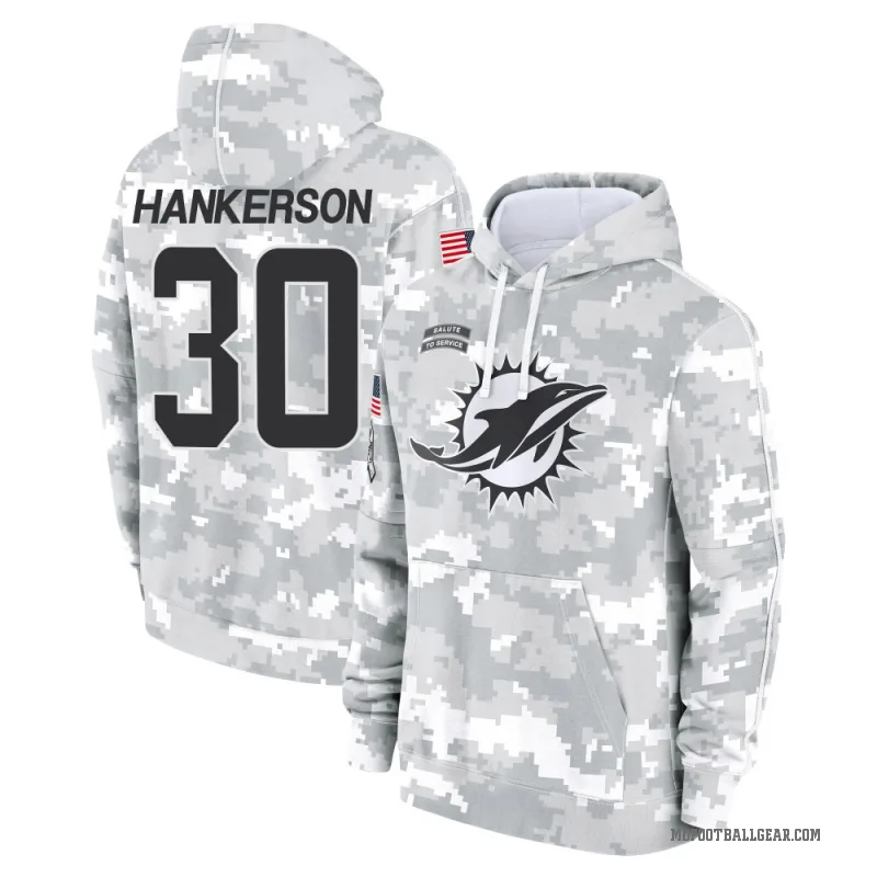 Anthony Hankerson Youth Camo Miami Dolphins Arctic 2024 Salute to Service Club Fleece Pullover Hoodie
