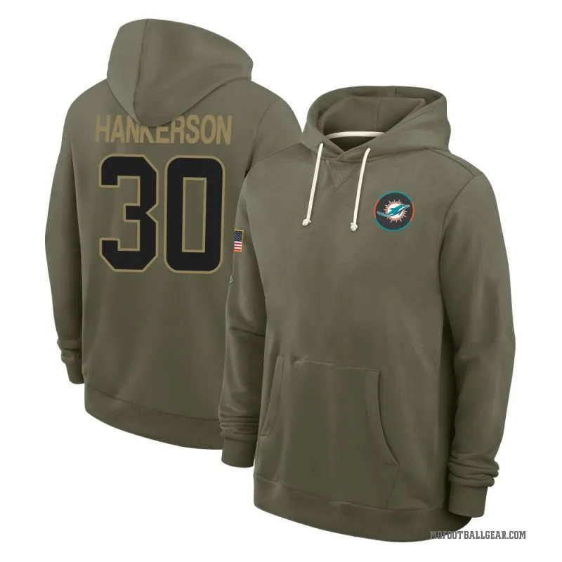 Anthony Hankerson Youth Olive Miami Dolphins 2025 Salute to Service Hoodie