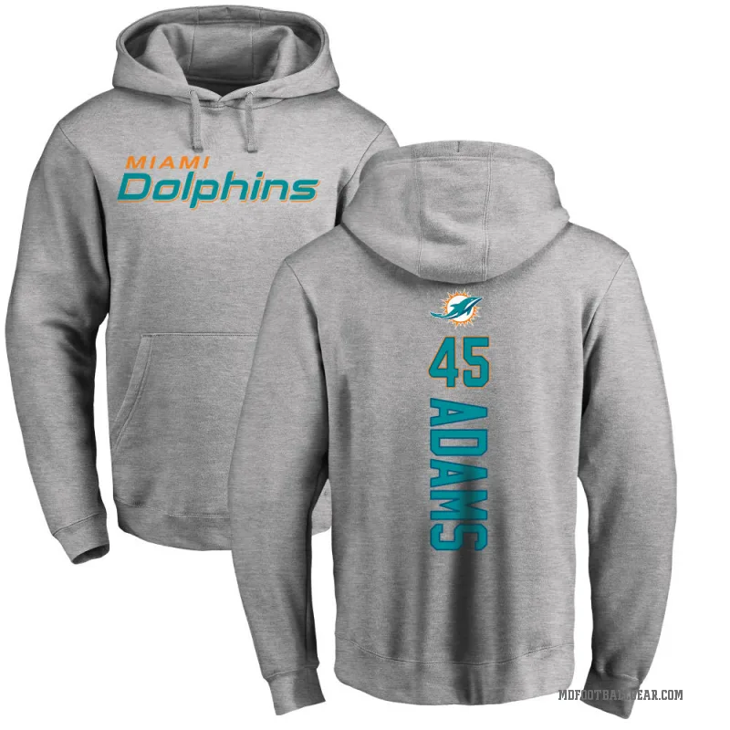 BJ Adams Men's Miami Dolphins Pro Line Ash Backer Pullover Hoodie