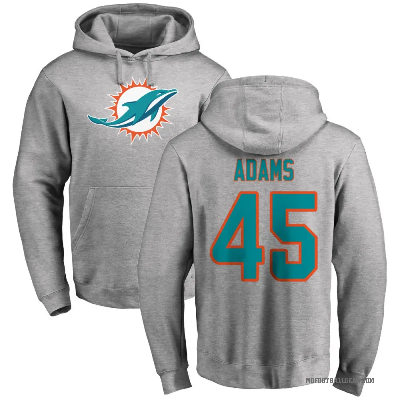 BJ Adams Men's Miami Dolphins Pro Line Ash Logo Pullover Hoodie