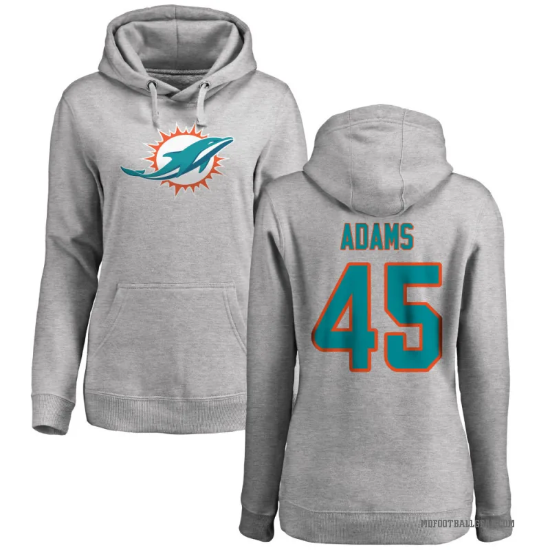 BJ Adams Women's Miami Dolphins Pro Line Ash Logo Pullover Hoodie