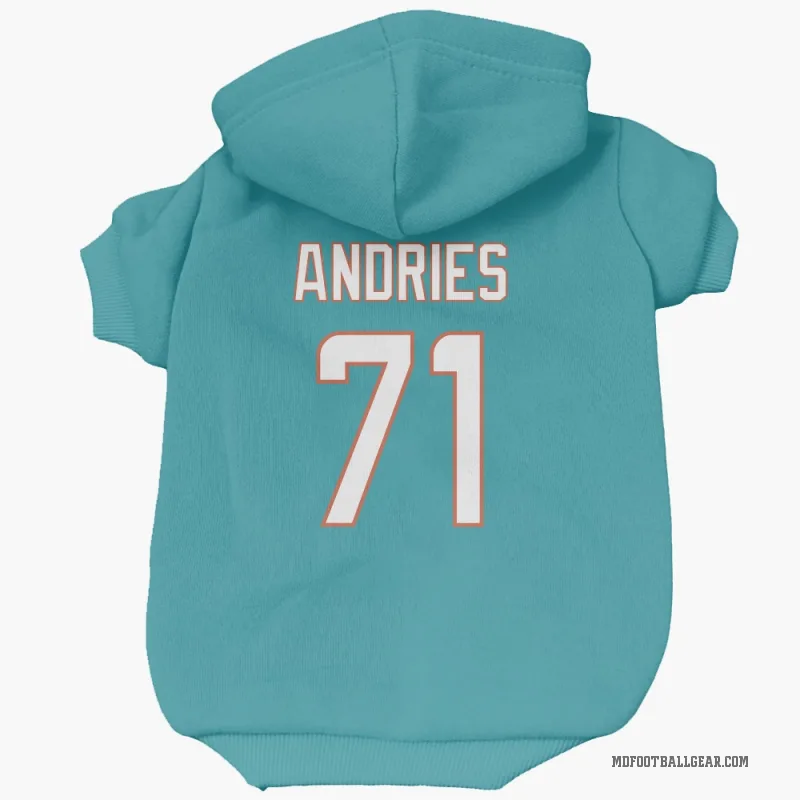 Blaise Andries  Aqua Miami Dolphins  Cat & Dog Pet Hoodie