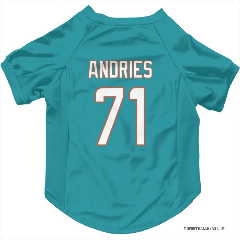 Blaise Andries  Aqua Miami Dolphins  Cat & Dog Pet Jersey
