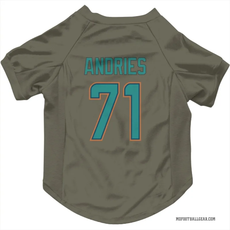 Blaise Andries  Olive Miami Dolphins  Cat & Dog Pet Jersey