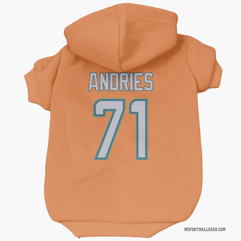 Blaise Andries  Orange Miami Dolphins  Cat & Dog Pet Hoodie