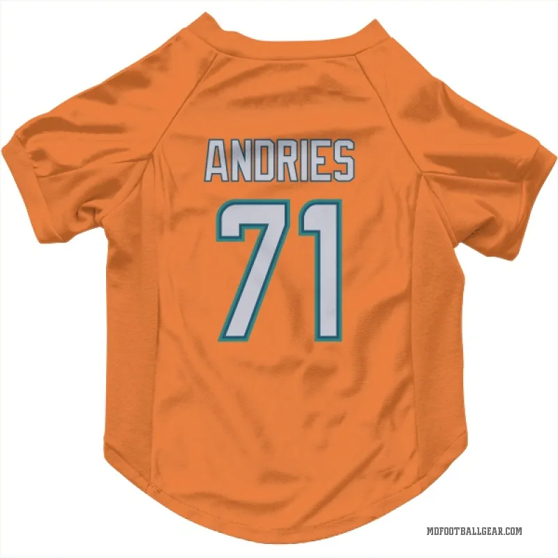 Blaise Andries  Orange Miami Dolphins  Cat & Dog Pet Jersey