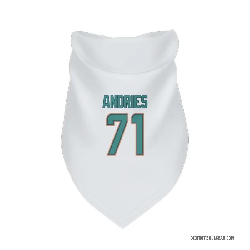 Blaise Andries  White Miami Dolphins  Cat & Dog Pet Bandana
