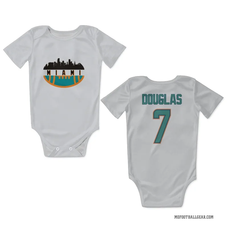 Caleb Douglas  White Miami Dolphins  Newborn & Infant Bodysuit