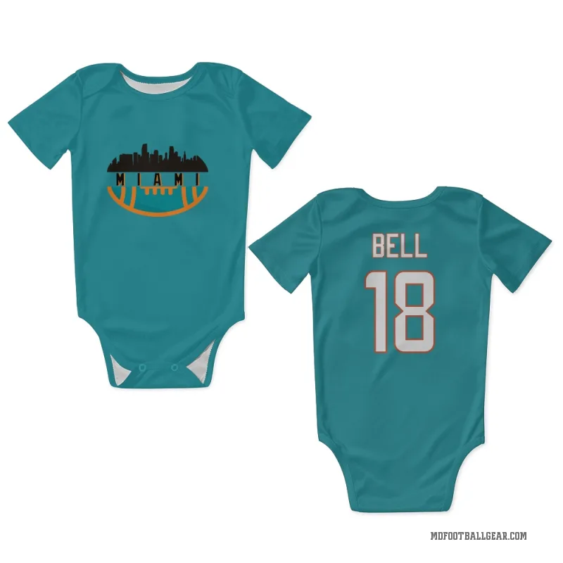 Chris Bell  Aqua Miami Dolphins  Newborn & Infant Bodysuit
