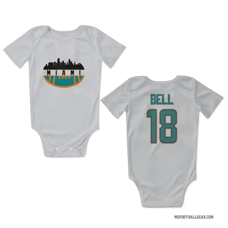 Chris Bell  White Miami Dolphins  Newborn & Infant Bodysuit