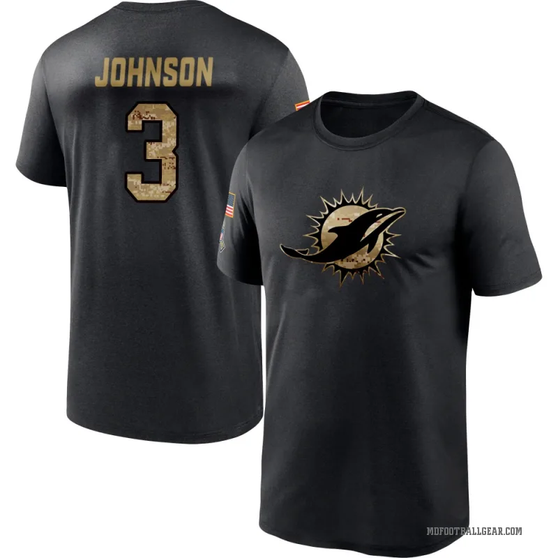 Chris Johnson Men's Black Miami Dolphins 2020 Salute To Service Performance T-Shirt