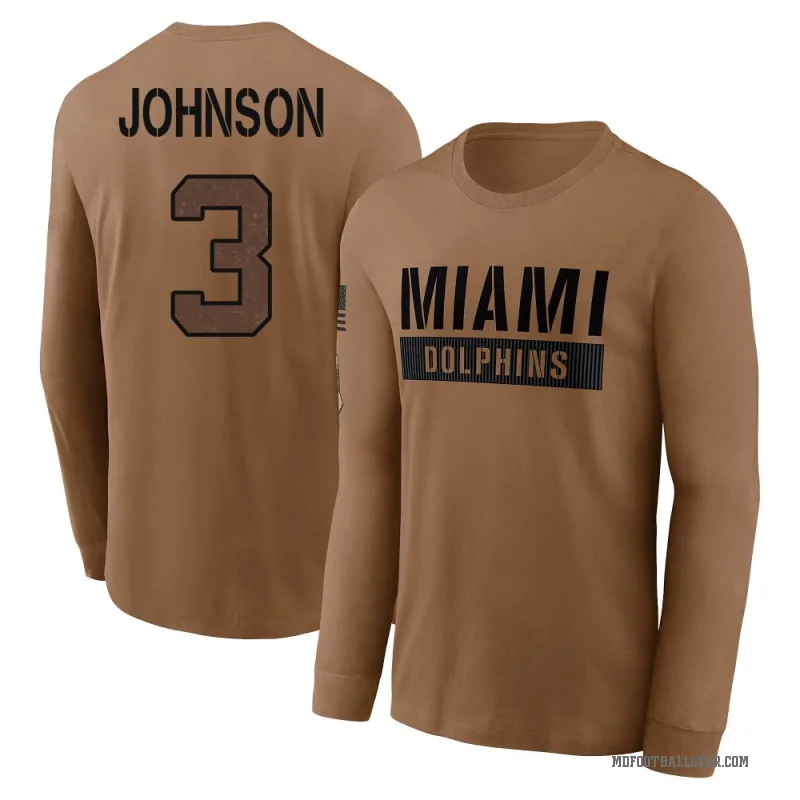 Chris Johnson Men's Brown Miami Dolphins 2023 Salute To Service Long Sleeve T-Shirt