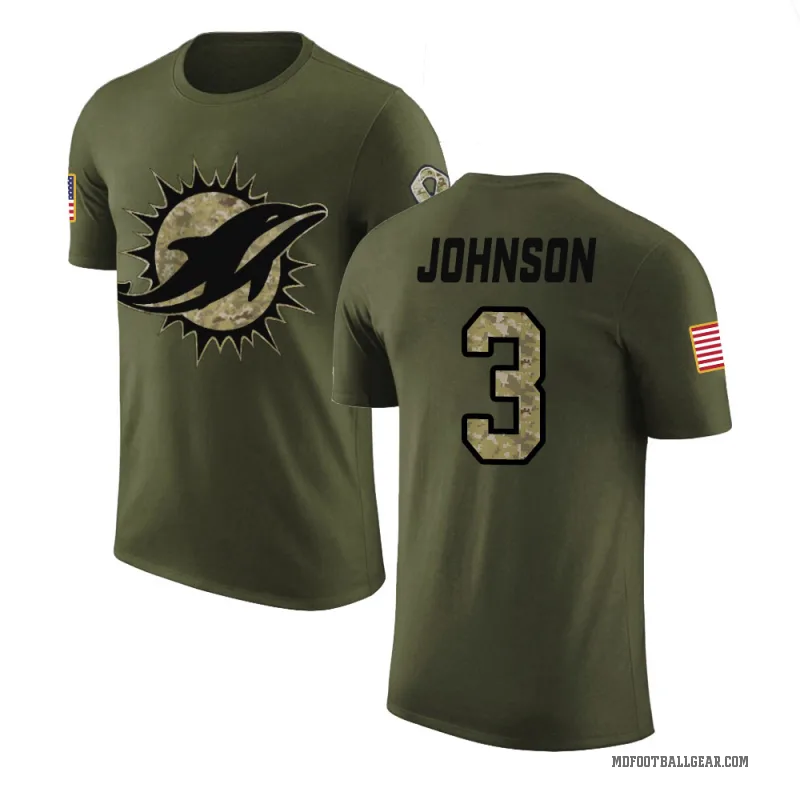 Chris Johnson Men's Olive Miami Dolphins Salute to Service T-Shirt