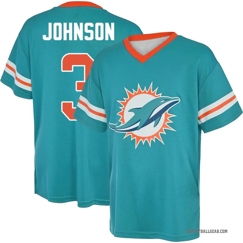 Chris Johnson Youth Aqua Miami Dolphins Game Day V-Neck T-Shirt