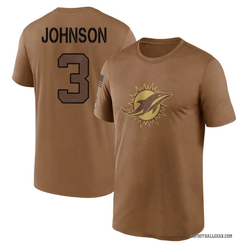 Chris Johnson Youth Brown Miami Dolphins 2023 Salute To Service Performance T-Shirt