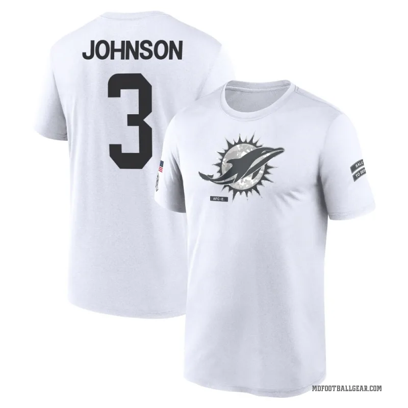 Chris Johnson Youth White Miami Dolphins 2024 Salute to Service Performance T-Shirt