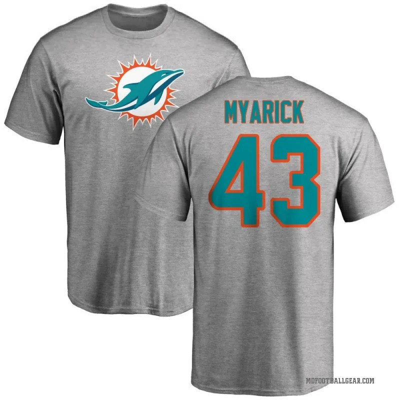 Chris Myarick Men's Ash Miami Dolphins Logo T-Shirt -