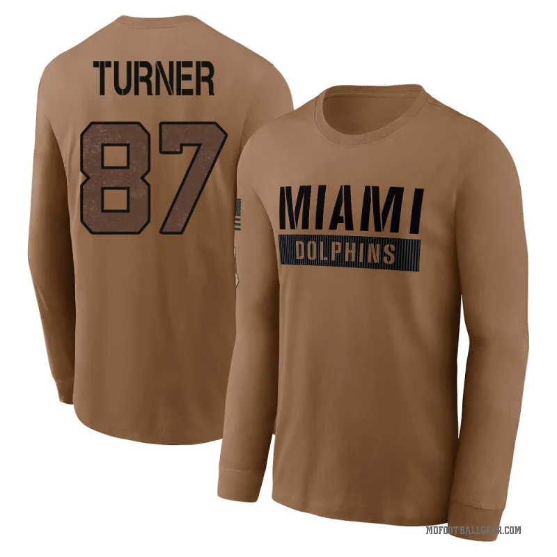 Cole Turner Men's Brown Miami Dolphins 2023 Salute To Service Long Sleeve T-Shirt