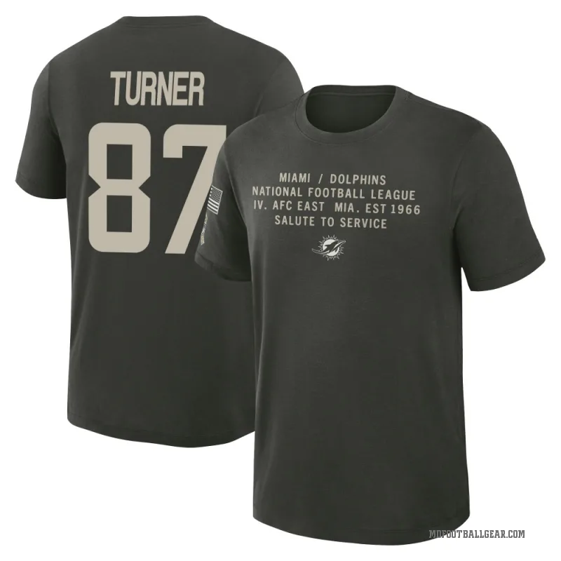 Cole Turner Men's Green Miami Dolphins Dark/ 2025 Salute to Service Sideline Slub T-Shirt