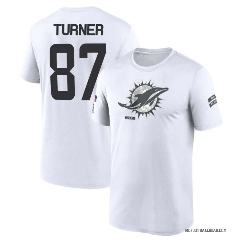 Cole Turner Men's White Miami Dolphins 2024 Salute to Service Performance T-Shirt