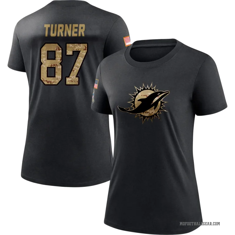 Cole Turner Women's Black Miami Dolphins 2020 Salute To Service Performance T-Shirt