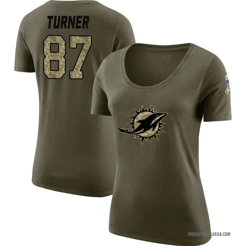 Cole Turner Women's Olive Miami Dolphins Salute to Service Scoop Neck T-Shirt