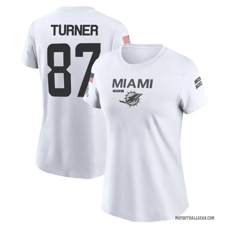 Cole Turner Women's White Miami Dolphins 2024 Salute to Service Performance T-Shirt