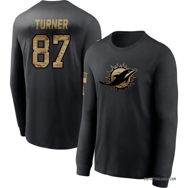 Cole Turner Youth Black Miami Dolphins 2020 Salute To Service Sideline Performance Long Sleeve T-Shirt