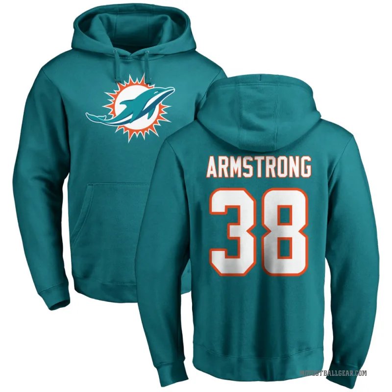 Cornell Armstrong Men's Aqua Miami Dolphins Pro Line Logo Pullover Hoodie