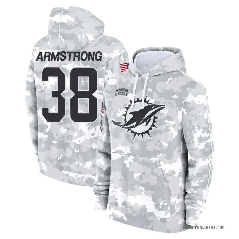 Cornell Armstrong Men's Camo Miami Dolphins Arctic 2024 Salute to Service Club Fleece Pullover Hoodie