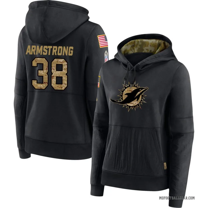 Cornell Armstrong Women's Black Miami Dolphins 2020 Salute to Service Sideline Performance Pullover Hoodie