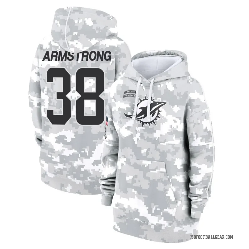 Cornell Armstrong Women's Camo Miami Dolphins Arctic 2024 Salute to Service Club Fleece Pullover Hoodie