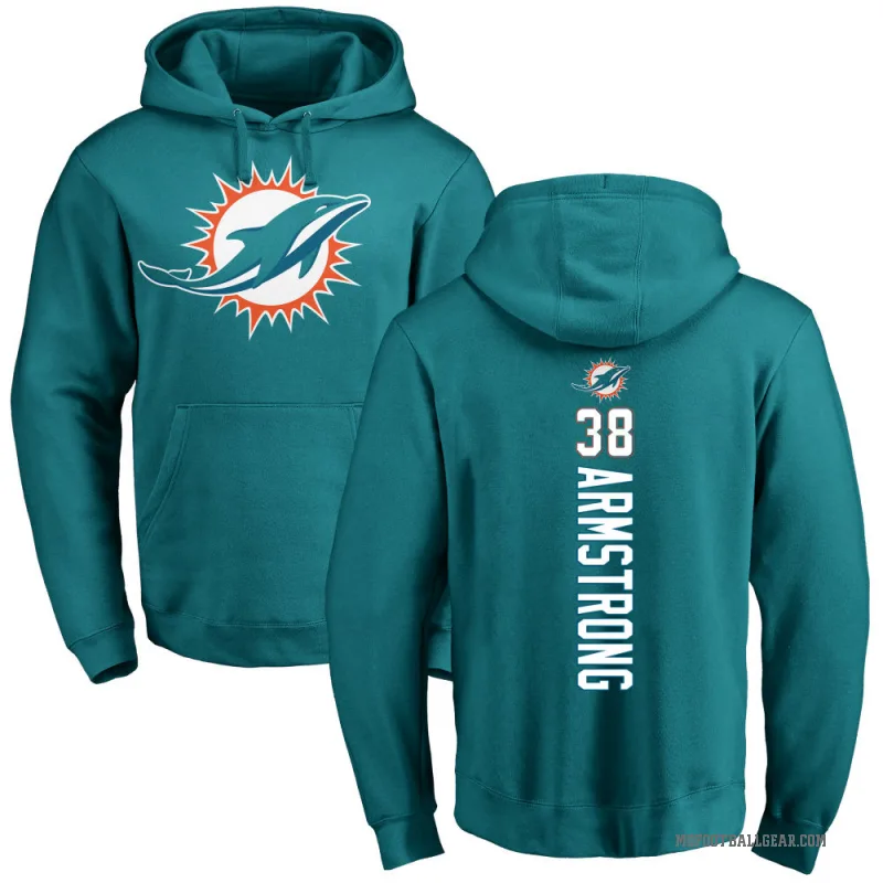 Cornell Armstrong Youth Aqua Miami Dolphins Pro Line Backer Pullover Hoodie