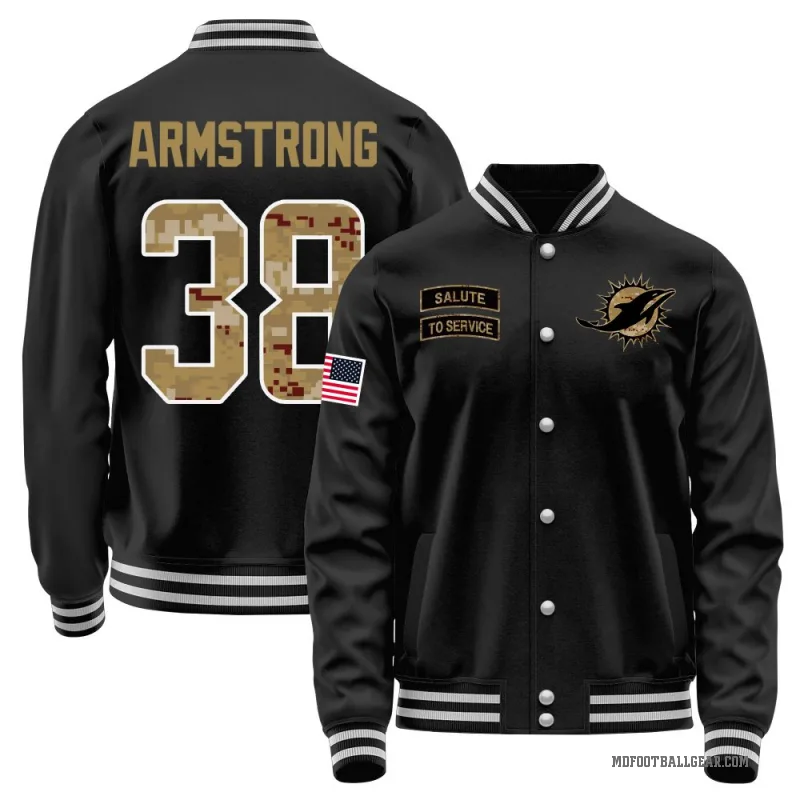 Cornell Armstrong Youth Black Miami Dolphins Salute to Service Sideline Performance Jacket