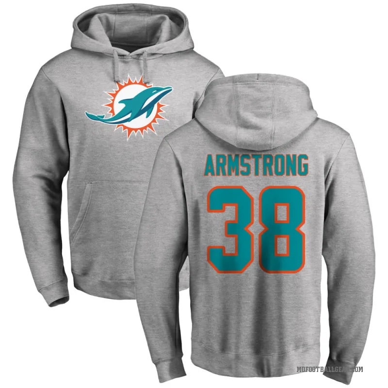 Cornell Armstrong Youth Miami Dolphins Pro Line Ash Logo Pullover Hoodie