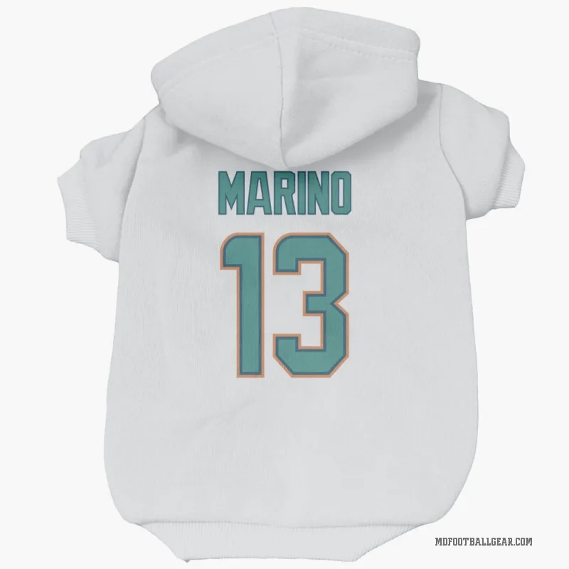 Dan Marino  White Miami Dolphins  Cat & Dog Pet Hoodie