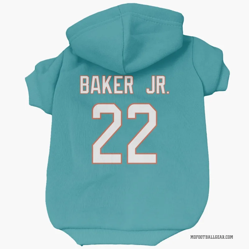 Darrell Baker Jr.  Aqua Miami Dolphins  Cat & Dog Pet Hoodie