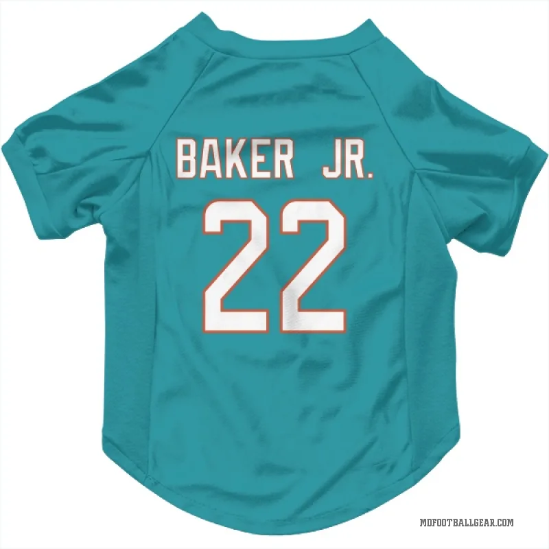 Darrell Baker Jr.  Aqua Miami Dolphins  Cat & Dog Pet Jersey