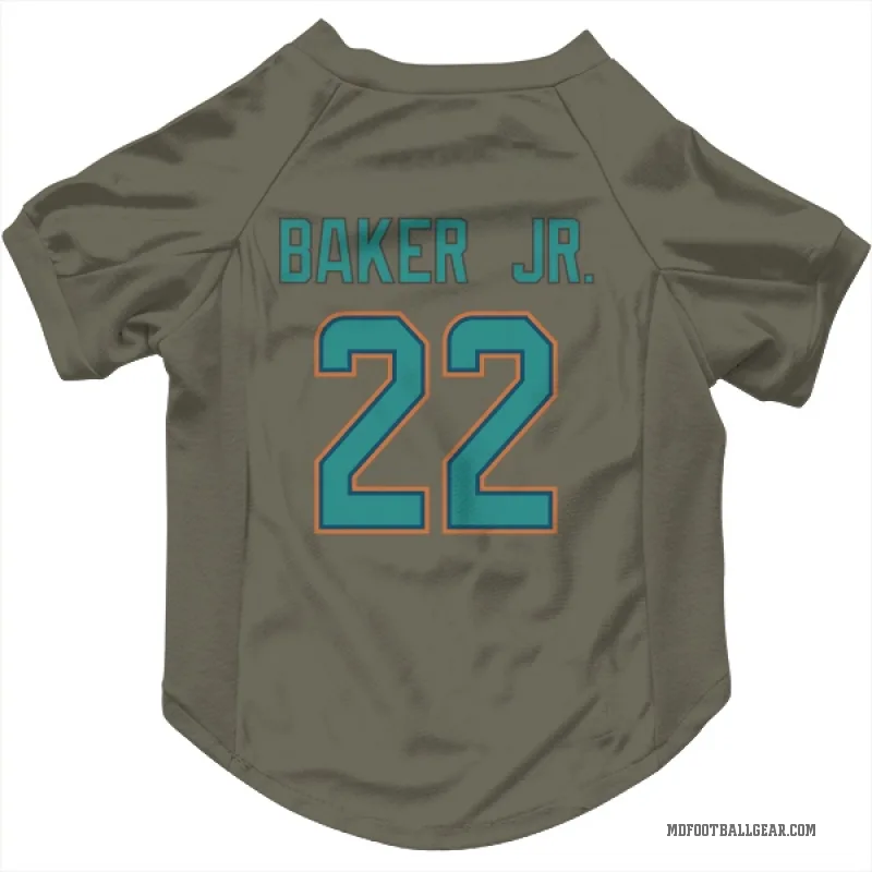 Darrell Baker Jr.  Olive Miami Dolphins  Cat & Dog Pet Jersey