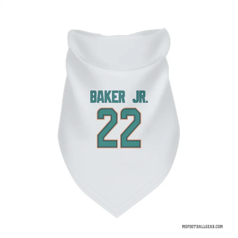 Darrell Baker Jr.  White Miami Dolphins  Cat & Dog Pet Bandana