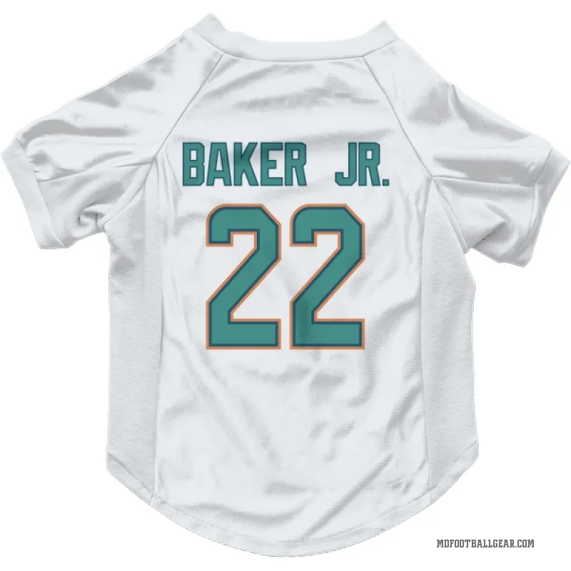 Darrell Baker Jr.  White Miami Dolphins  Cat & Dog Pet Jersey