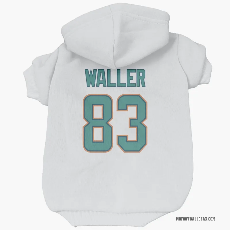 Darren Waller  White Miami Dolphins  Cat & Dog Pet Hoodie