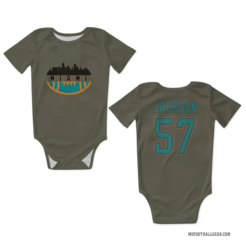 Dequan Jackson  Olive Miami Dolphins  Newborn & Infant Bodysuit
