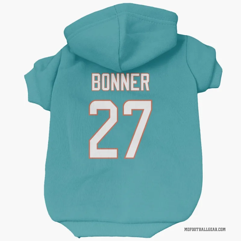 Ethan Bonner  Aqua Miami Dolphins  Cat & Dog Pet Hoodie