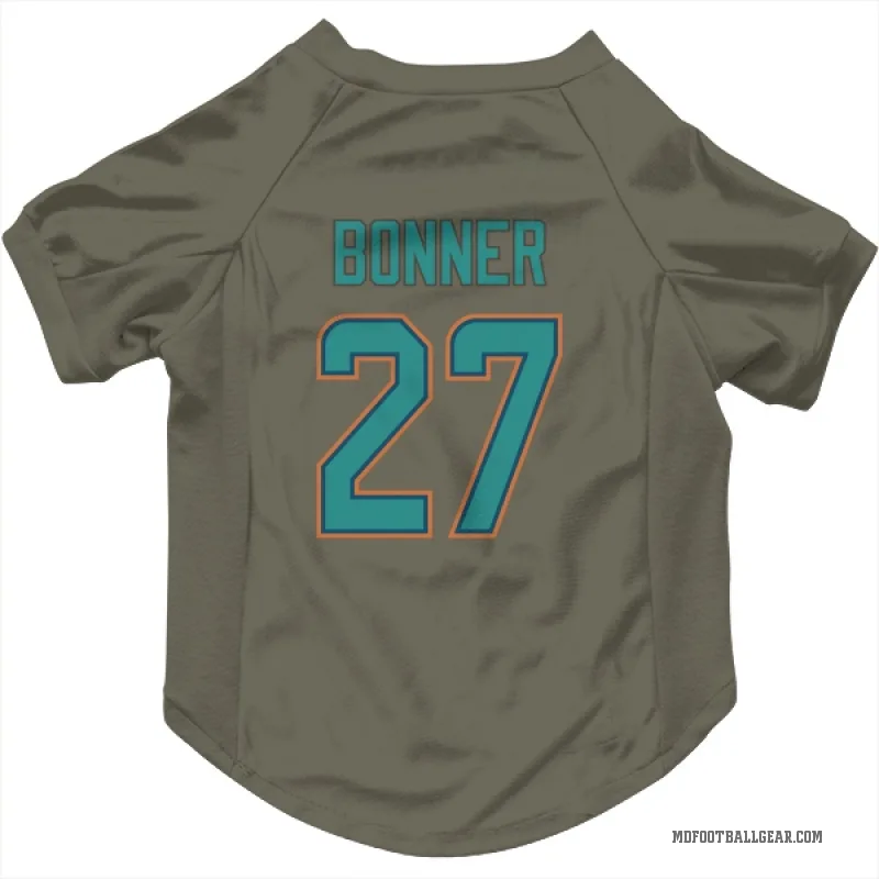 Ethan Bonner  Olive Miami Dolphins  Cat & Dog Pet Jersey
