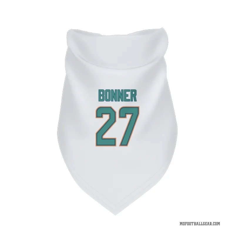 Ethan Bonner  White Miami Dolphins  Cat & Dog Pet Bandana
