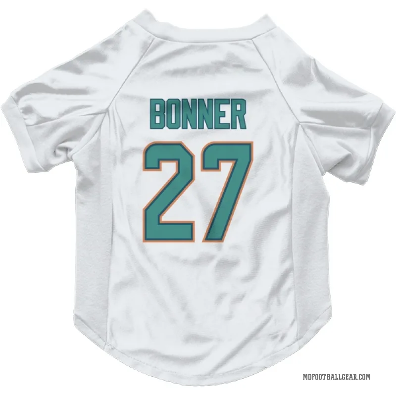 Ethan Bonner  White Miami Dolphins  Cat & Dog Pet Jersey