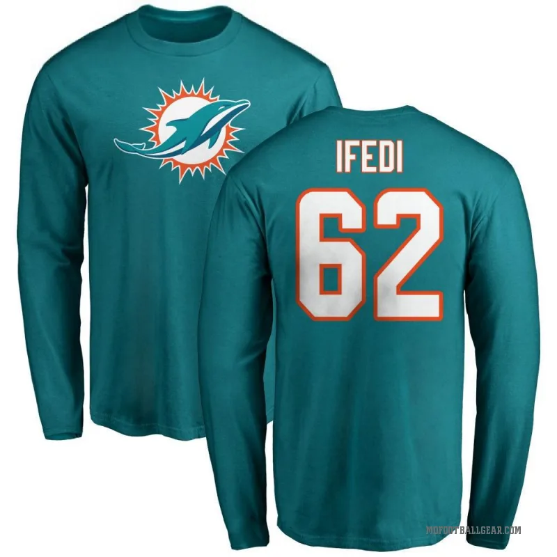 Germain Ifedi Men's Aqua Miami Dolphins Logo Long Sleeve T-Shirt -