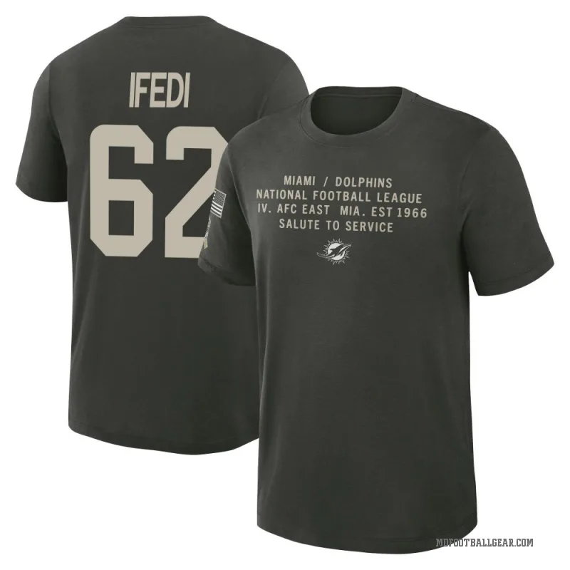 Germain Ifedi Men's Green Miami Dolphins Dark/ 2025 Salute to Service Sideline Slub T-Shirt