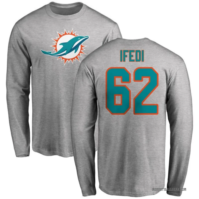 Germain Ifedi Youth Ash Miami Dolphins Logo Long Sleeve T-Shirt -